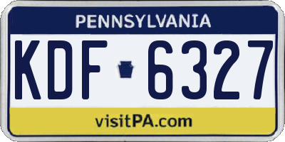 PA license plate KDF6327