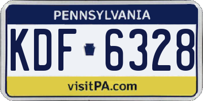 PA license plate KDF6328