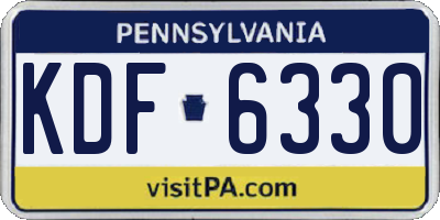 PA license plate KDF6330