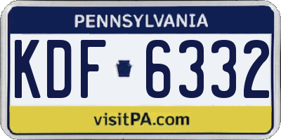 PA license plate KDF6332
