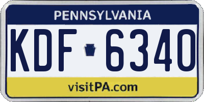 PA license plate KDF6340