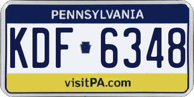 PA license plate KDF6348