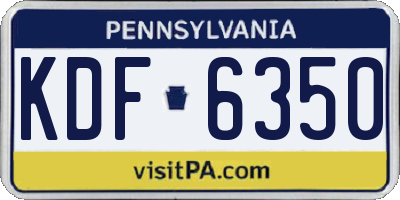 PA license plate KDF6350