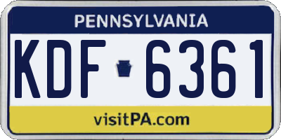 PA license plate KDF6361