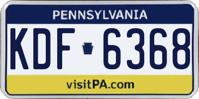 PA license plate KDF6368