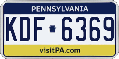 PA license plate KDF6369