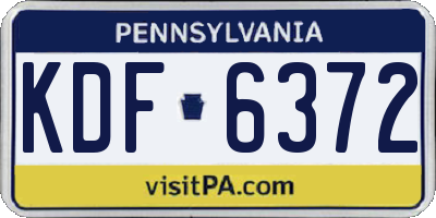 PA license plate KDF6372