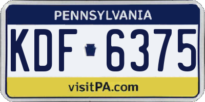 PA license plate KDF6375
