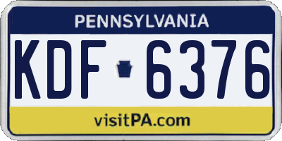 PA license plate KDF6376