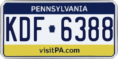 PA license plate KDF6388