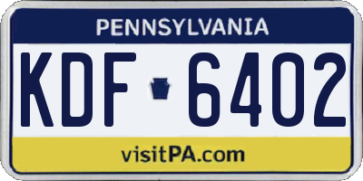 PA license plate KDF6402