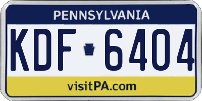 PA license plate KDF6404