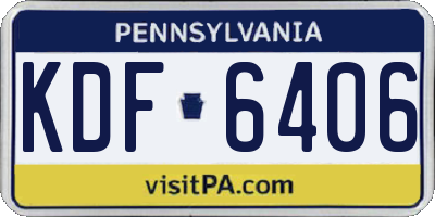PA license plate KDF6406