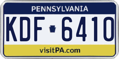 PA license plate KDF6410