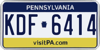 PA license plate KDF6414