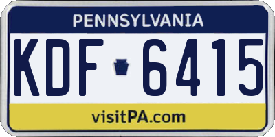 PA license plate KDF6415