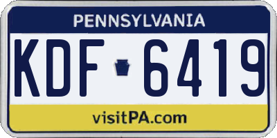 PA license plate KDF6419