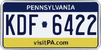 PA license plate KDF6422