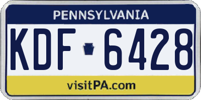 PA license plate KDF6428