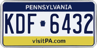 PA license plate KDF6432