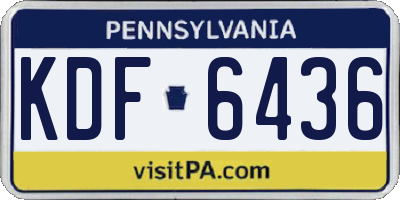 PA license plate KDF6436