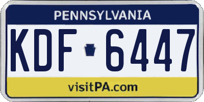 PA license plate KDF6447