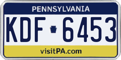 PA license plate KDF6453