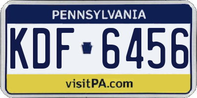 PA license plate KDF6456