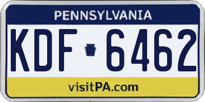 PA license plate KDF6462