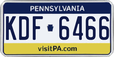 PA license plate KDF6466