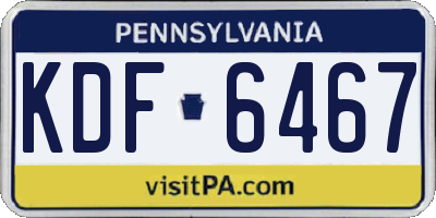PA license plate KDF6467