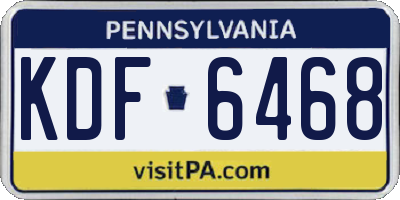 PA license plate KDF6468