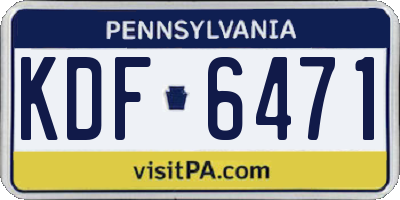 PA license plate KDF6471