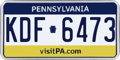PA license plate KDF6473