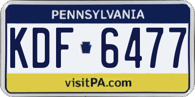 PA license plate KDF6477