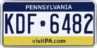 PA license plate KDF6482
