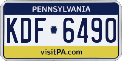 PA license plate KDF6490
