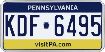 PA license plate KDF6495