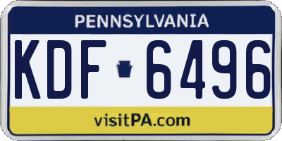 PA license plate KDF6496