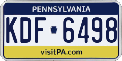 PA license plate KDF6498