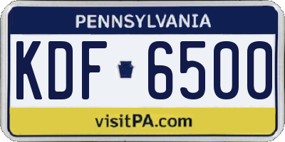PA license plate KDF6500