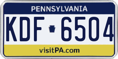 PA license plate KDF6504