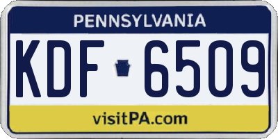 PA license plate KDF6509