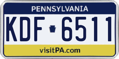 PA license plate KDF6511
