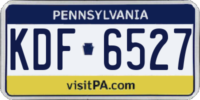 PA license plate KDF6527