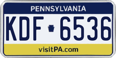 PA license plate KDF6536