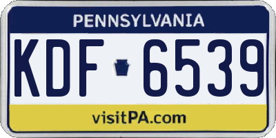 PA license plate KDF6539