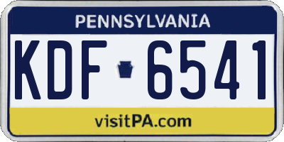 PA license plate KDF6541