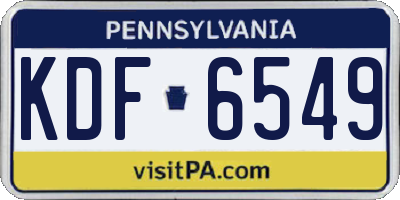 PA license plate KDF6549