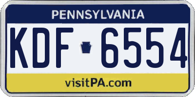 PA license plate KDF6554